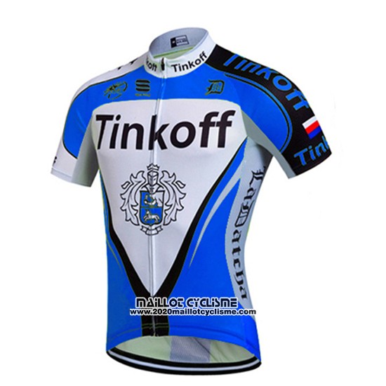 2016 Maillot Ciclismo Tinkoff Bleu et Noir Manches Courtes et Cuissard